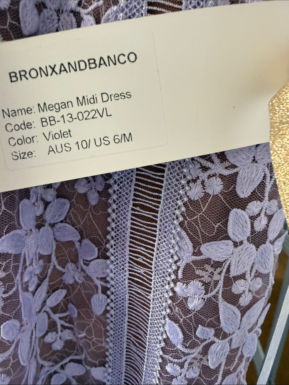 Bronx and Banco Violet Floral Lace Midi Dress - Picture 2 of 4